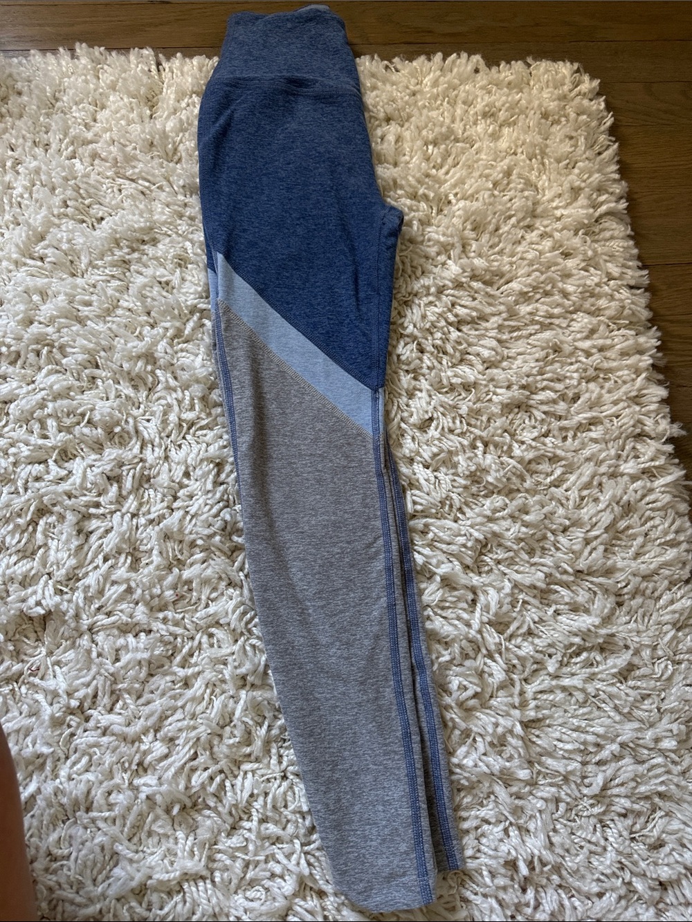Beyond Yoga Girls Blue and Gray Colorblock Leggings